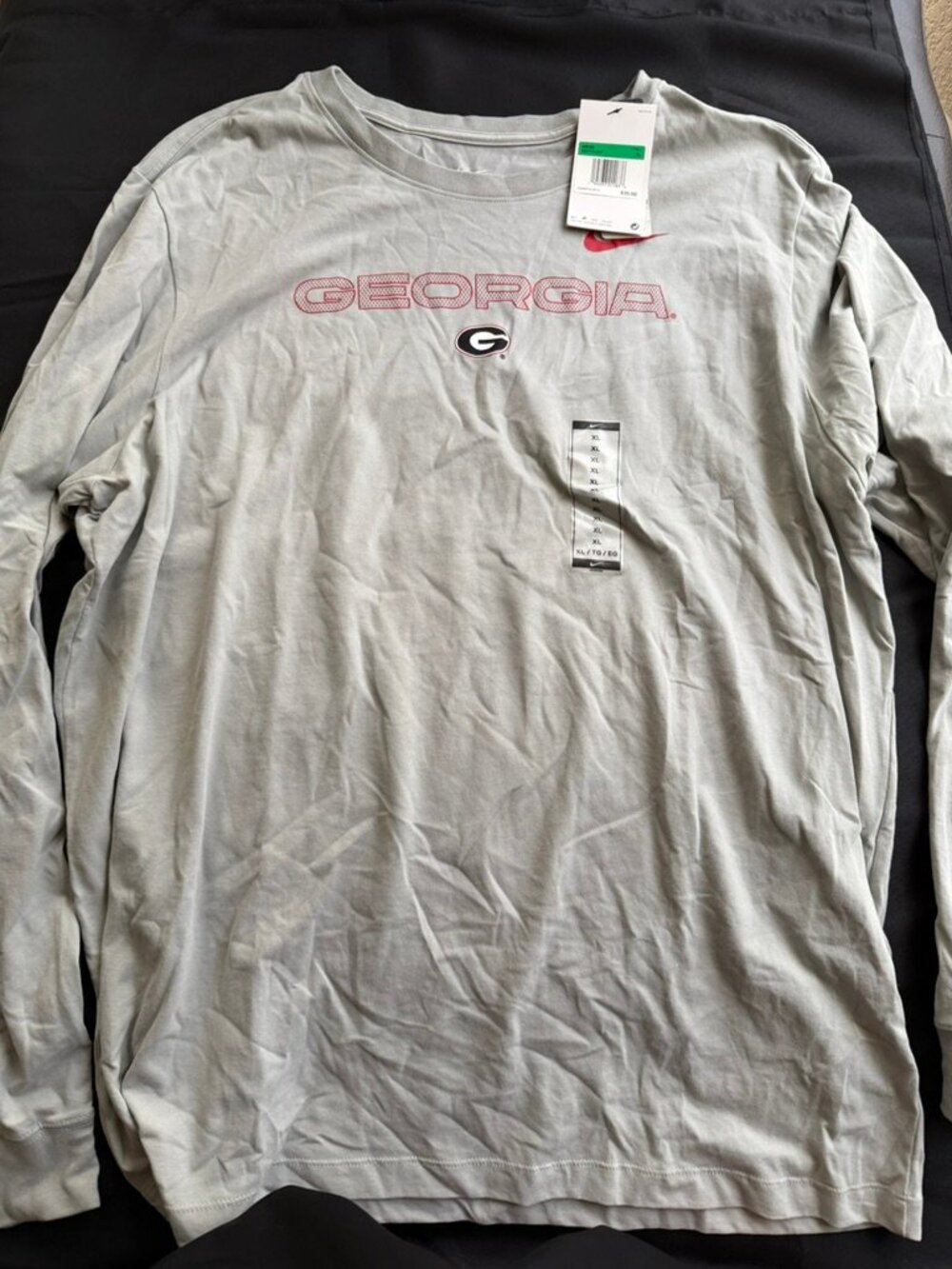 Nike University of Georgia Bulldogs Dri-Fit Long Sleeve T-Shirt Men's XL Gray